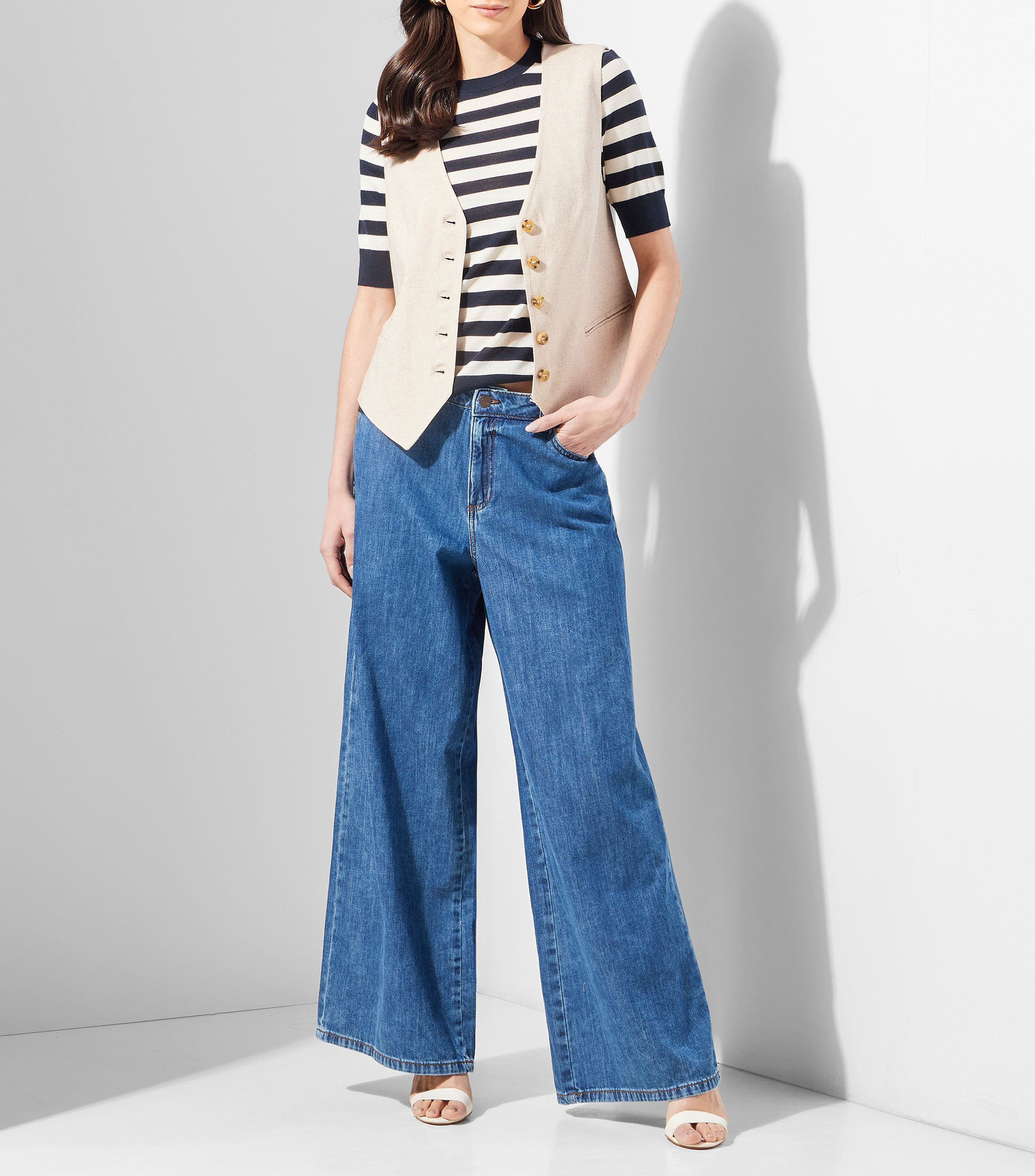 Jeans wideleg palazzo Mujer